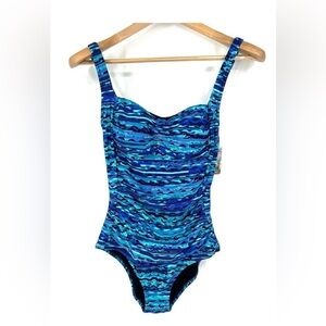 Seekers Essentials Swimsuit One-Piece Tropical Tummy Control Bikini 10 NEW